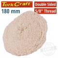 DOUBLE SIDED WOOL BUFF 7' 180MM WITH 5/8 THREAD